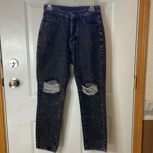 SHEIN black cotton/polyester high waist straight leg jeans, Size M/6